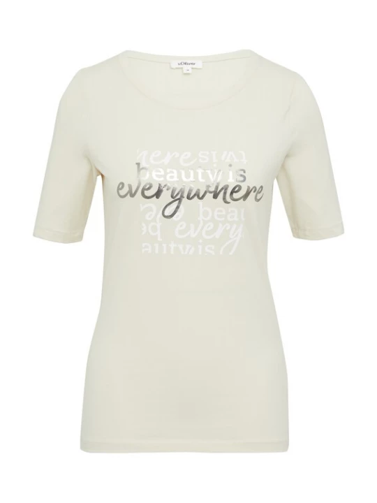 Foto van product s.Oliver Shirt beige / zilver / wit