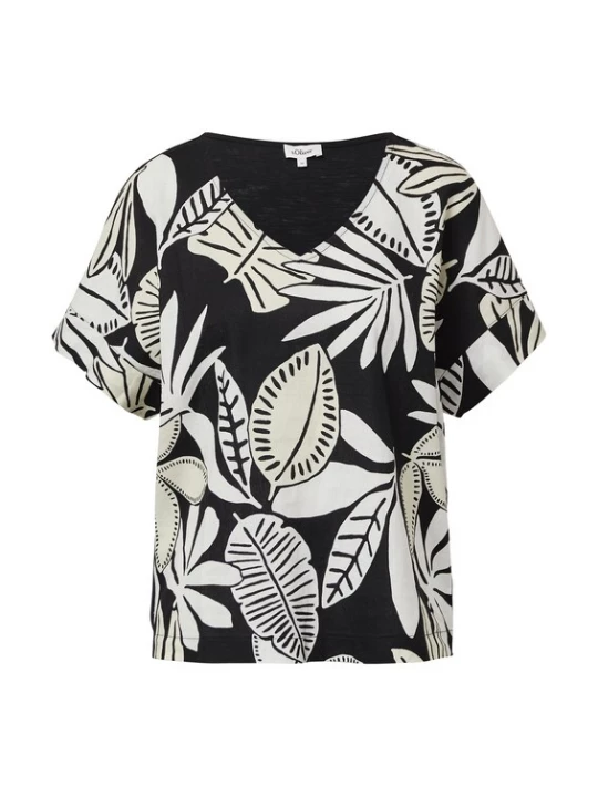 Foto van product s.Oliver Shirt beige / zwart / wit