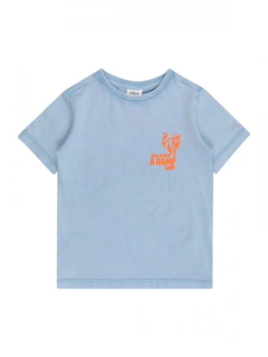 Foto van product s.Oliver Shirt blauw denim / neonoranje