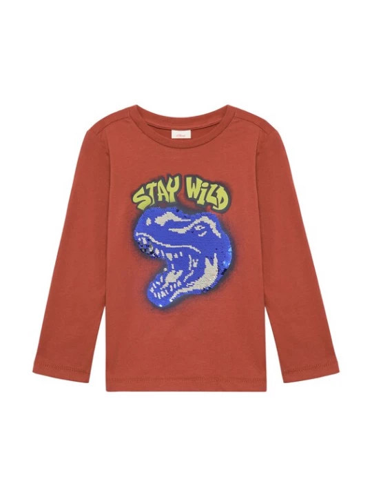 Foto van product s.Oliver Shirt blauw / roestrood / zwart / wit