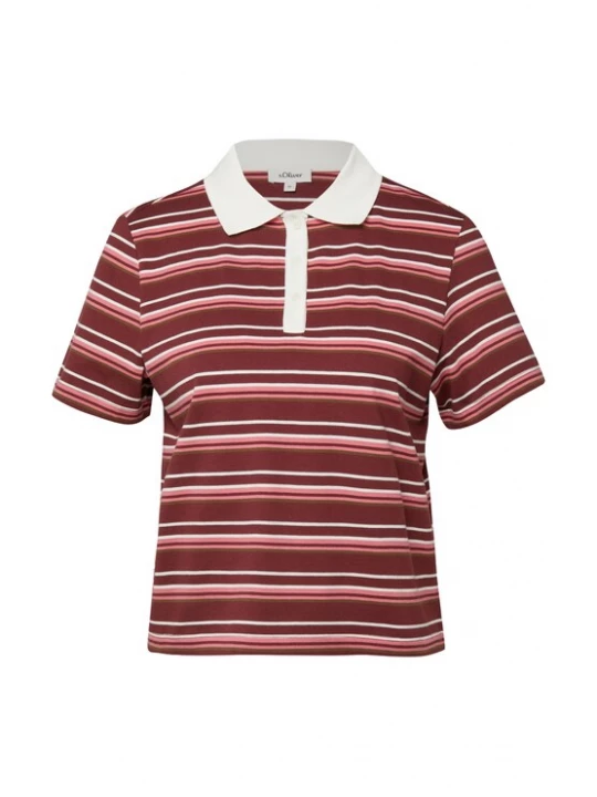 Foto van product s.Oliver Shirt bruin / framboos / bordeaux / wit
