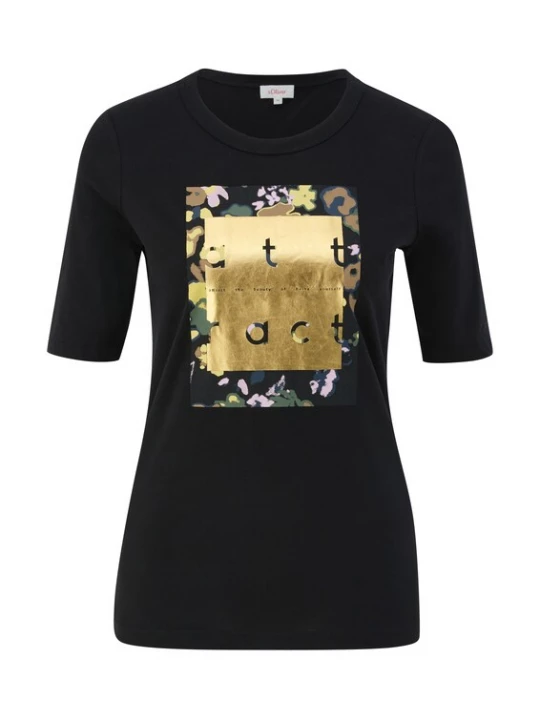 Foto van product s.Oliver Shirt chamois / goud / groen / zwart