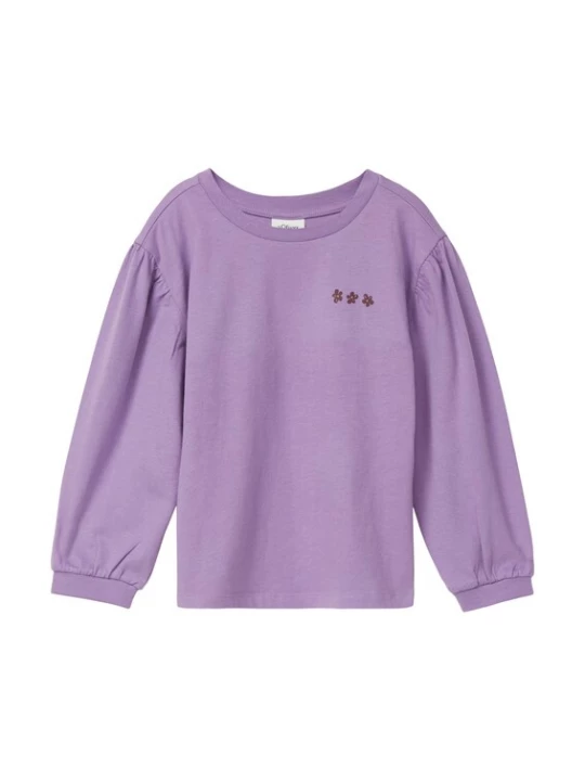 Foto van product s.Oliver Shirt chocoladebruin / lavendel / oranje / wit