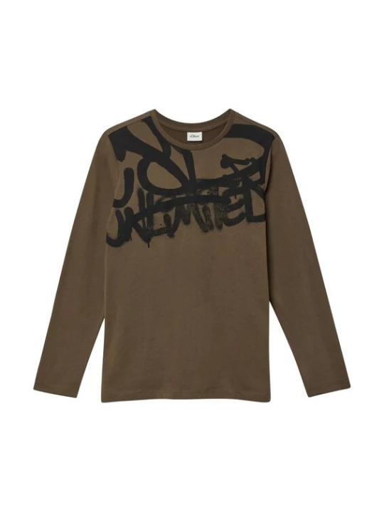 Foto van product s.Oliver Shirt chocoladebruin / zwart