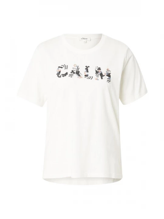 Foto van product s.Oliver Shirt crème / blauw / rosa / zwart