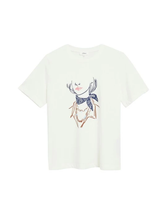 Foto van product s.Oliver Shirt crème / donkerblauw / bruin / pink