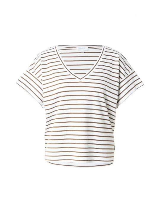Foto van product s.Oliver Shirt crème / donkerbruin