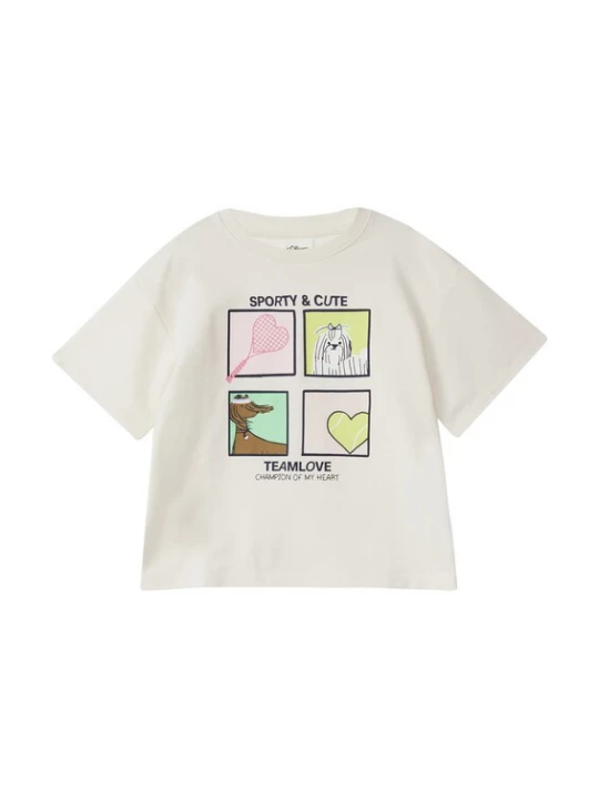 Foto van product s.Oliver Shirt crème / grasgroen / rosé / zwart