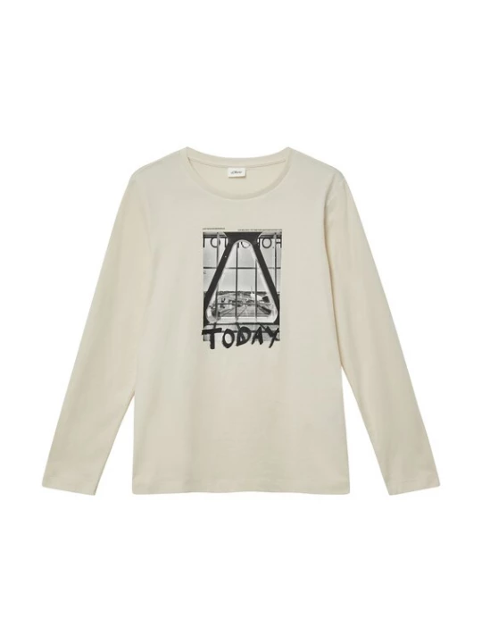 Foto van product s.Oliver Shirt crème / grijs / zwart / wit