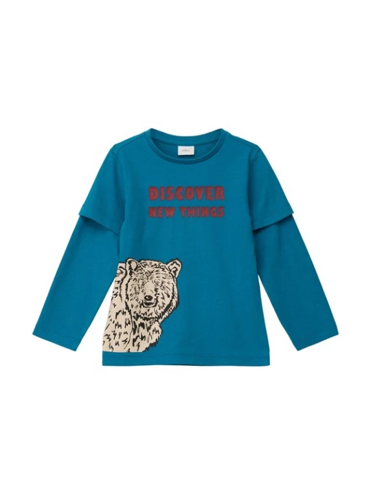 Foto van product s.Oliver Shirt crème / hemelsblauw / rood / zwart