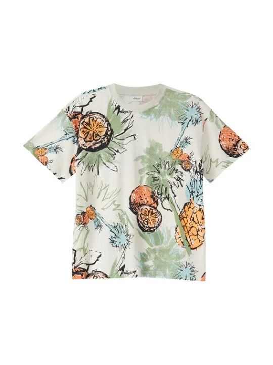 Foto van product s.Oliver Shirt crème / lichtblauw / lichtgroen / zwart