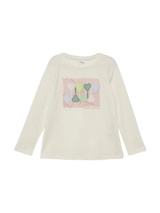 Foto van product s.Oliver Shirt crème / olijfgroen / rosa