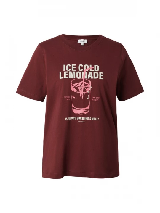 Foto van product s.Oliver Shirt crème / rosa / donkerrood