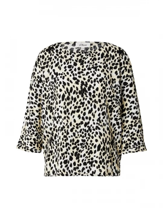Foto van product s.Oliver Shirt crème / zwart / wit