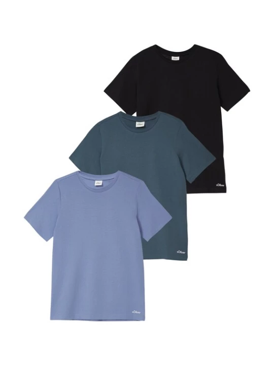 Foto van product s.Oliver Shirt cyaan blauw / hemelsblauw / zwart