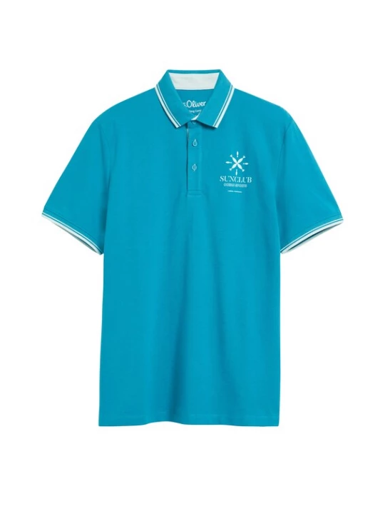 Foto van product s.Oliver Shirt cyaan blauw / wit