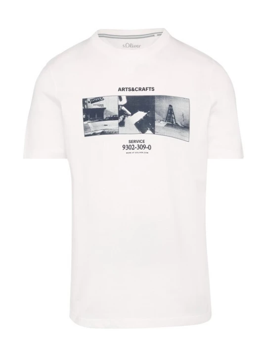 Foto van product s.Oliver Shirt cyaan blauw / wit