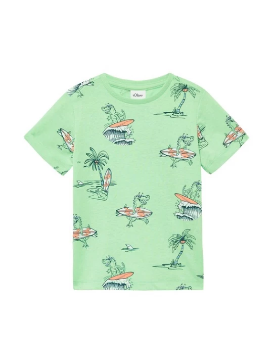 Foto van product s.Oliver Shirt donkerblauw / lichtgroen / oranje / wit
