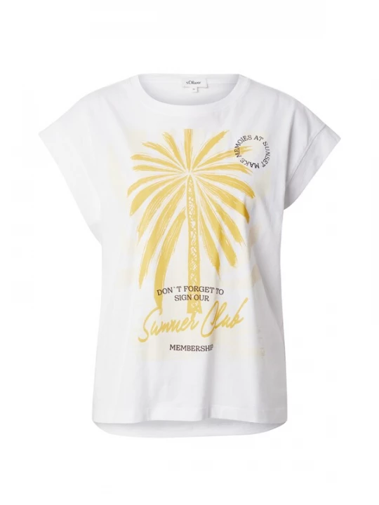 Foto van product s.Oliver Shirt donkerbruin / geel / wit