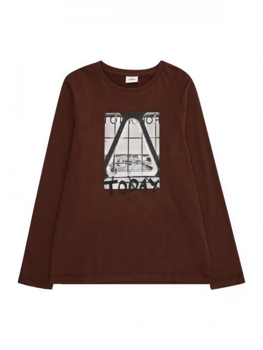 Foto van product s.Oliver Shirt donkerbruin / grijs / zwart