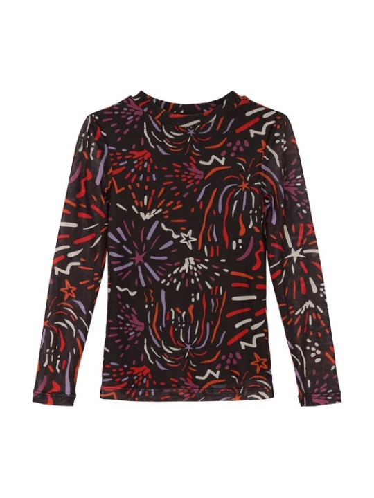 Foto van product s.Oliver Shirt donkerbruin / lila / rood / wit