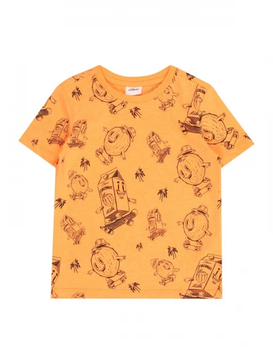 Foto van product s.Oliver Shirt donkerbruin / oranje