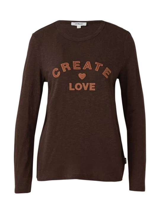 Foto van product s.Oliver Shirt donkerbruin / oranje
