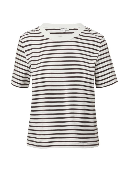 Foto van product s.Oliver Shirt donkerbruin / wit