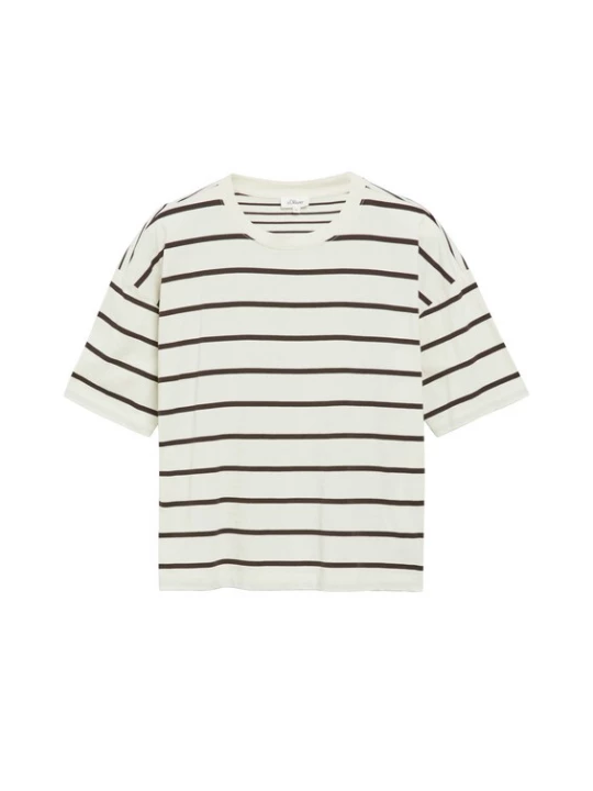 Foto van product s.Oliver Shirt donkerbruin / wit