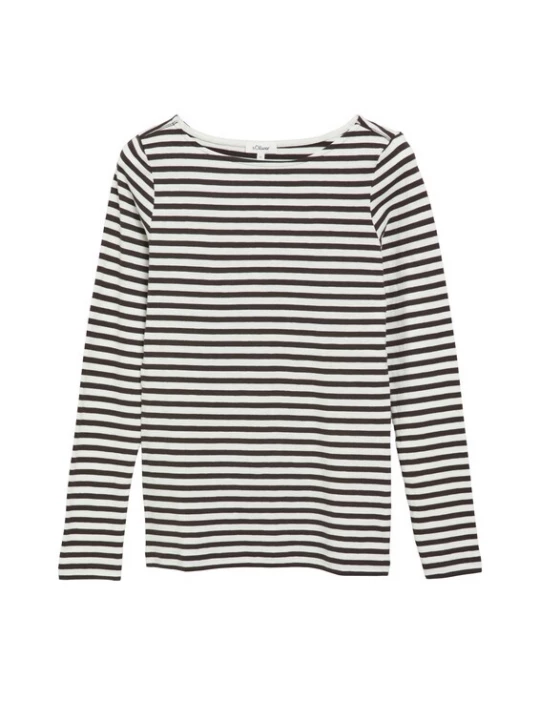 Foto van product s.Oliver Shirt donkerbruin / wit