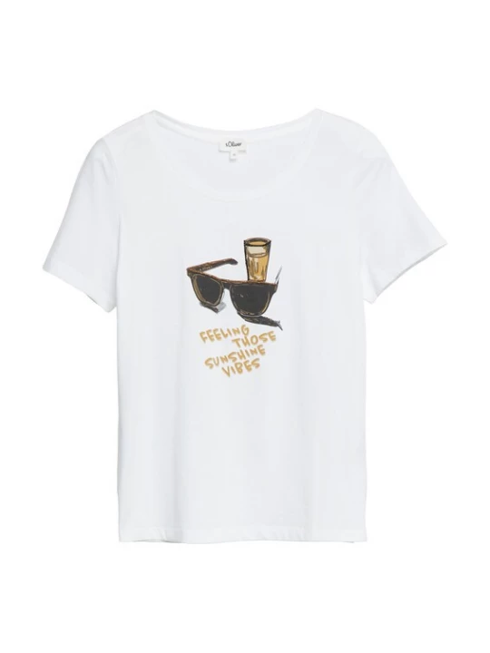 Foto van product s.Oliver Shirt donkergeel / zwart / wit