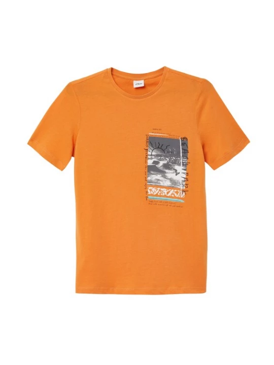 Foto van product s.Oliver Shirt donkergrijs / oranje / zwart / wit