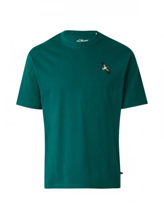Foto van product s.Oliver Shirt donkergroen / zwart / offwhite