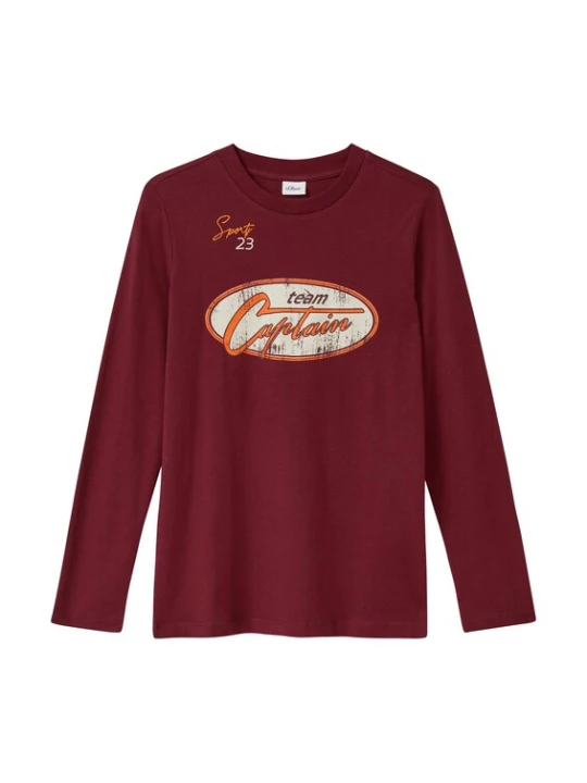 Foto van product s.Oliver Shirt donkeroranje / bordeaux / wit