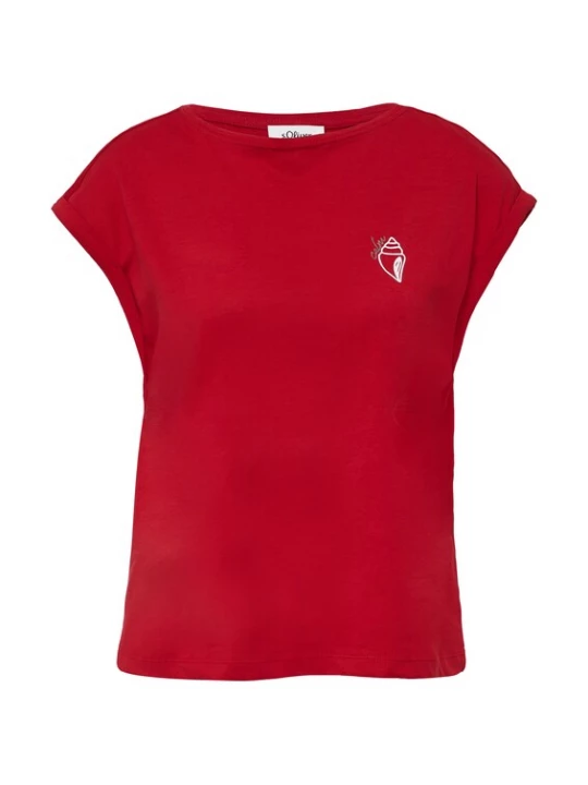 Foto van product s.Oliver Shirt donkerrood / zilver / wit