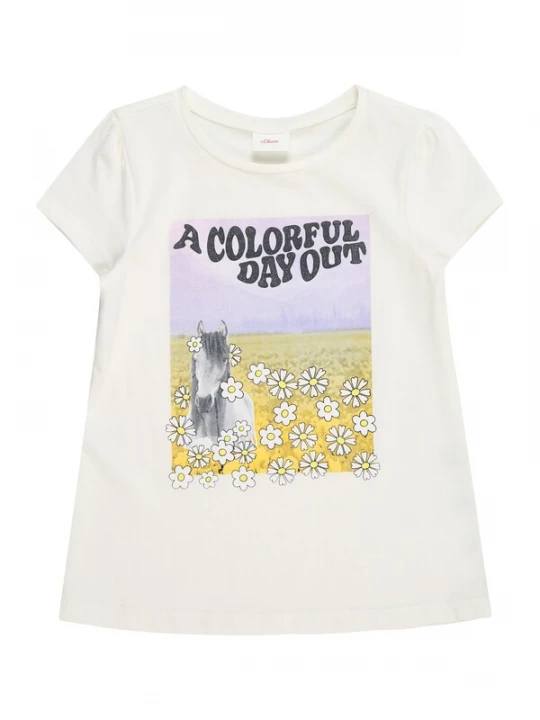 Foto van product s.Oliver Shirt ecru / geel / lavendel / zwart