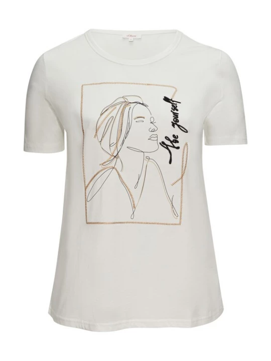 Foto van product s.Oliver Shirt ecru / goud / zwart