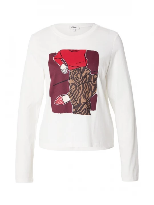 Foto van product s.Oliver Shirt ecru / rood / bordeaux