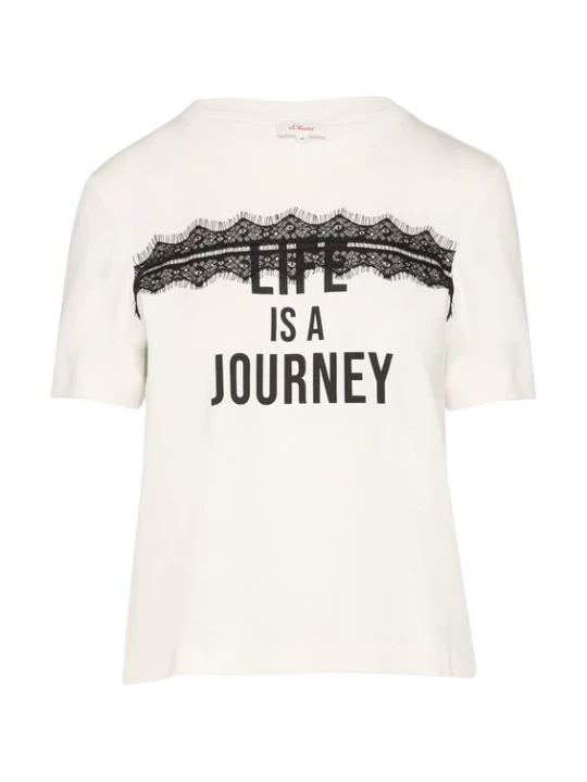 Foto van product s.Oliver Shirt ecru / zwart