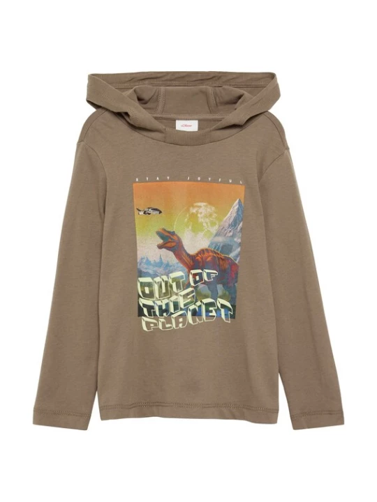 Foto van product s.Oliver Shirt enziaan / bruin gemêleerd / pasteelgeel / mandarijn