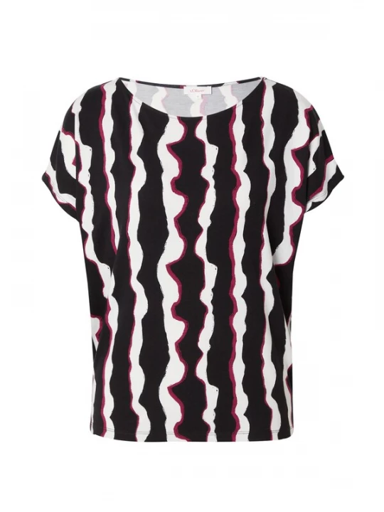 Foto van product s.Oliver Shirt framboos / zwart / wit