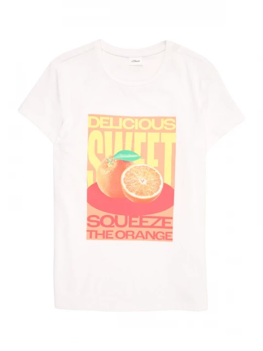 Foto van product s.Oliver Shirt geel / mandarijn / knalrood / wit