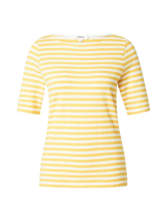 Foto van product s.Oliver Shirt goudgeel / wit
