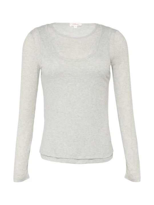 Foto van product s.Oliver Shirt grijs gemêleerd