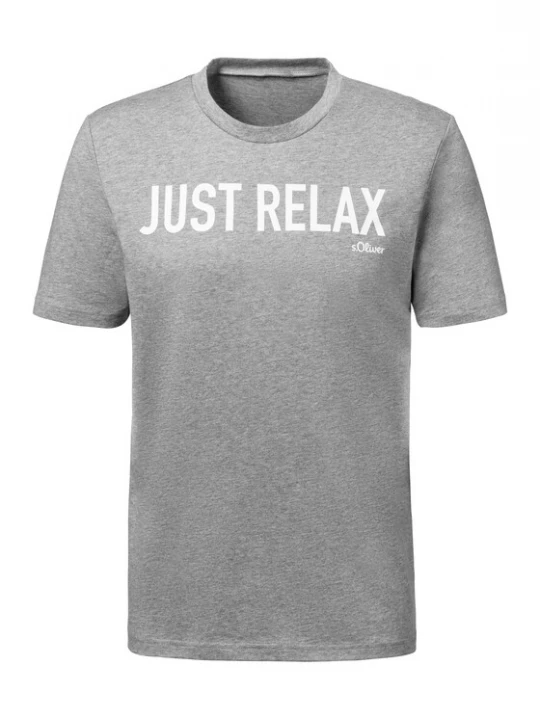 Foto van product s.Oliver Shirt grijs gemêleerd / wit