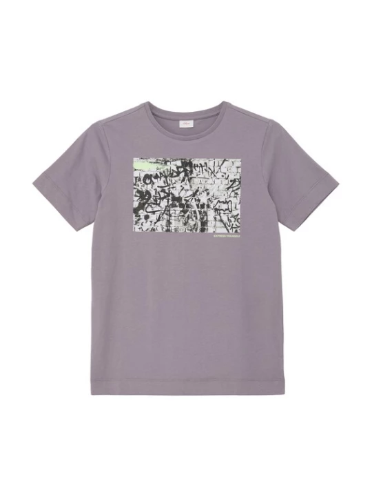 Foto van product s.Oliver Shirt grijs / lichtgroen / lila / wit