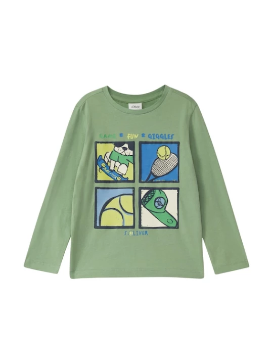 Foto van product s.Oliver Shirt blauw / geel / groen / lichtgroen