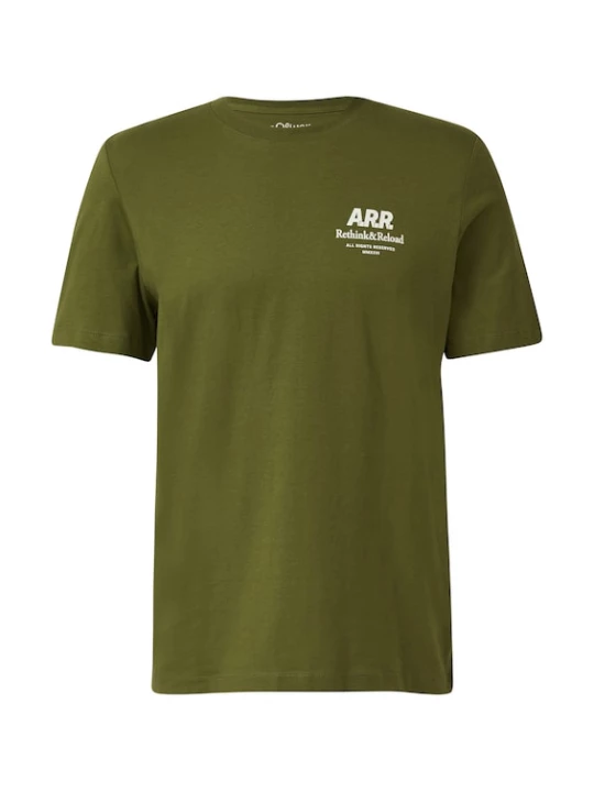 Foto van product s.Oliver Shirt olijfgroen / wit
