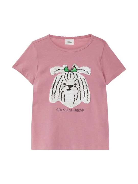 Foto van product s.Oliver Shirt groen / oudroze / zwart / wit