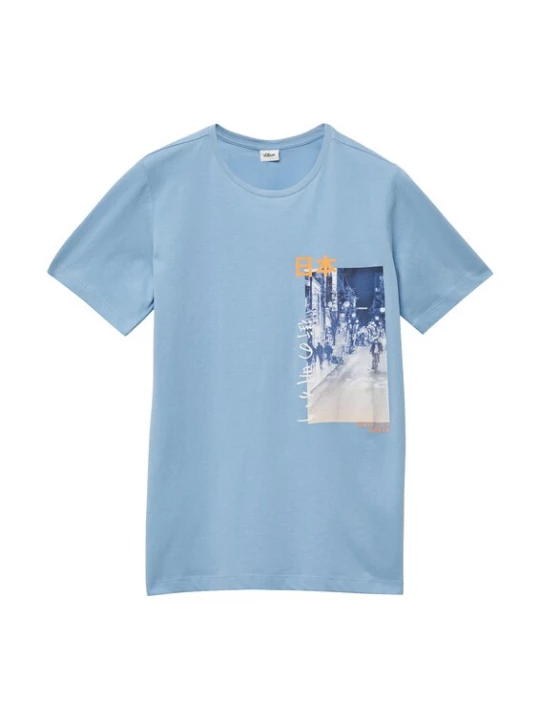 Foto van product s.Oliver Shirt hemelsblauw / donkerblauw / lichtgrijs / oranje